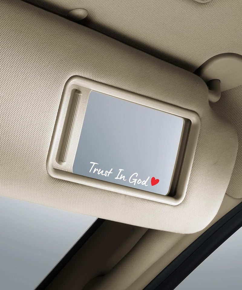 SCUARI 4PCS Car Stickers,Cars Decals,Car Accessories Trust in God Rearview Mirror Sticker,Auto Stickers and Decals,Auto Decals for Women,Trust in God Mirror Decoration,Fits Most Vehicles (White&Red) - Image 5